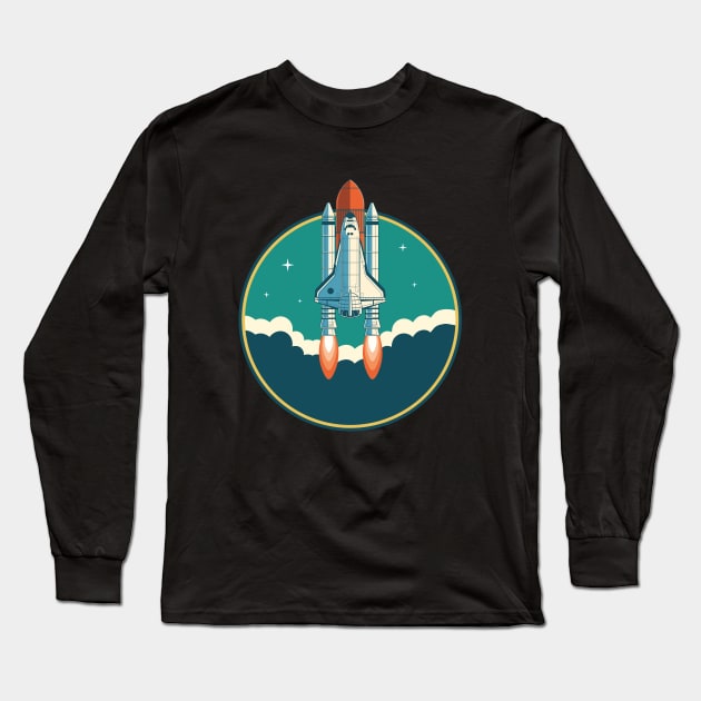 Retro Space Shuttle Long Sleeve T-Shirt by ericb